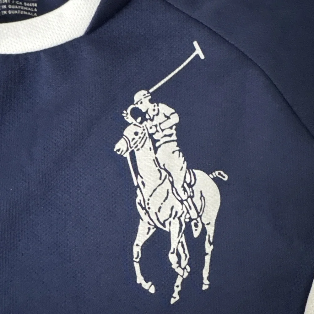 Polo Ralph Lauren‎ Boys Performance Big Pony Logo Short Sleeve Shirt Navy Size 6